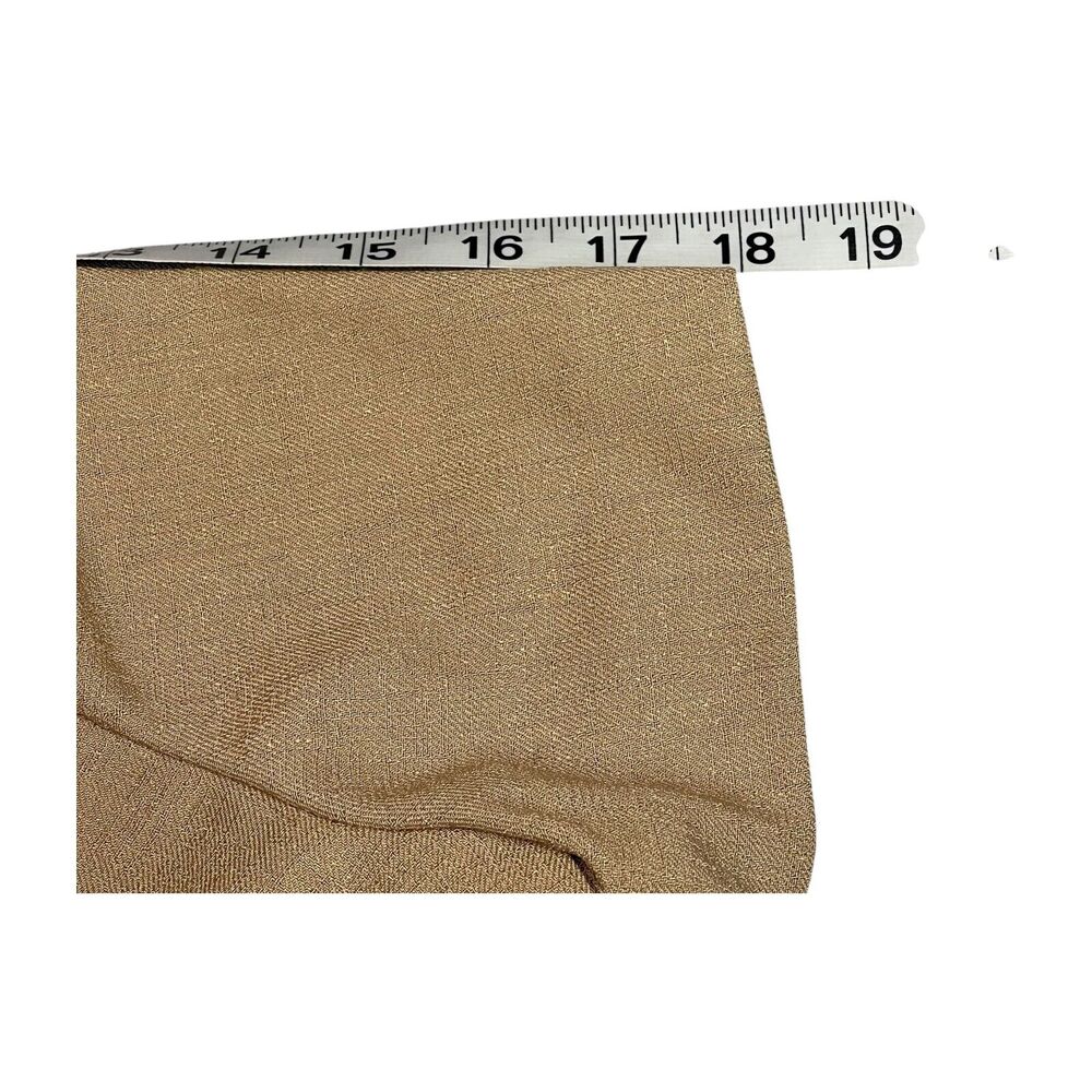 Leslie Fay A-Line Dress Women's 10 Petite Beige Short Sleeve Back Slit Classic - Picture 7 of 8